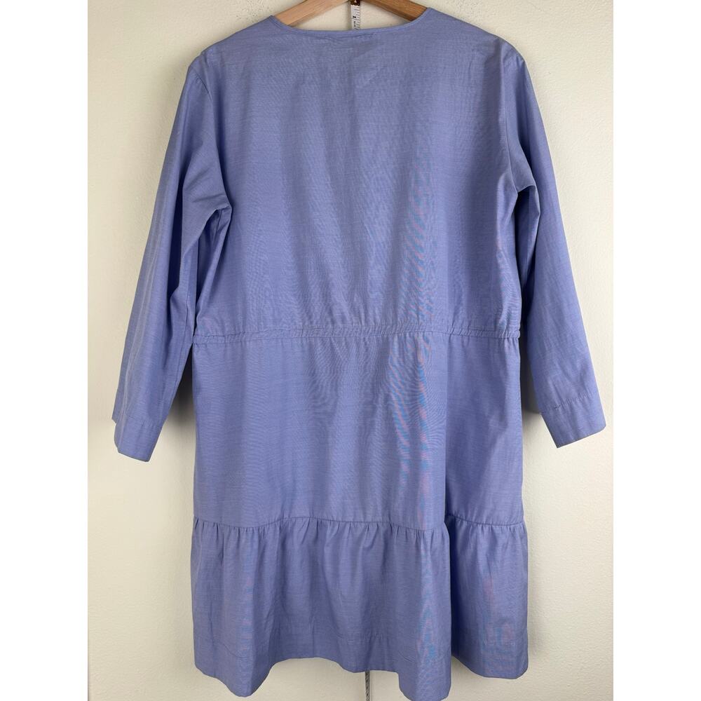 Pomander Place Do+Be Lucy Chambray Blue Tie Waist Dress M - Picture 11 of 15